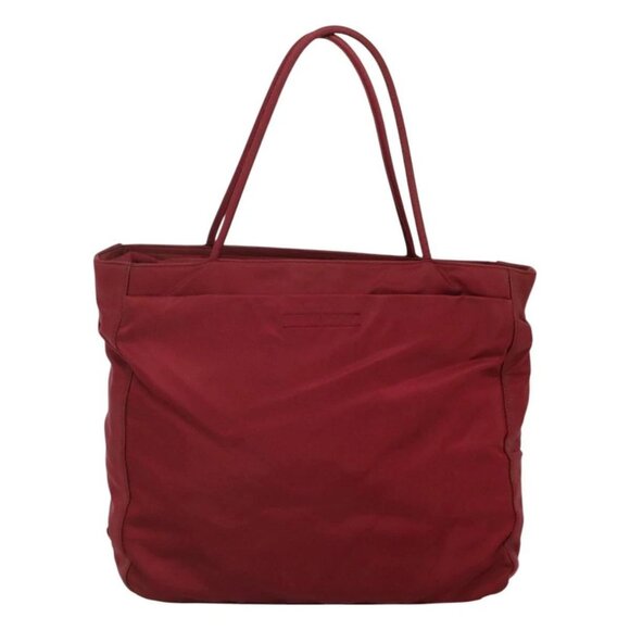 PRADA Tote Bag Nylon Red Auth MY293 - Picture 2 of 16